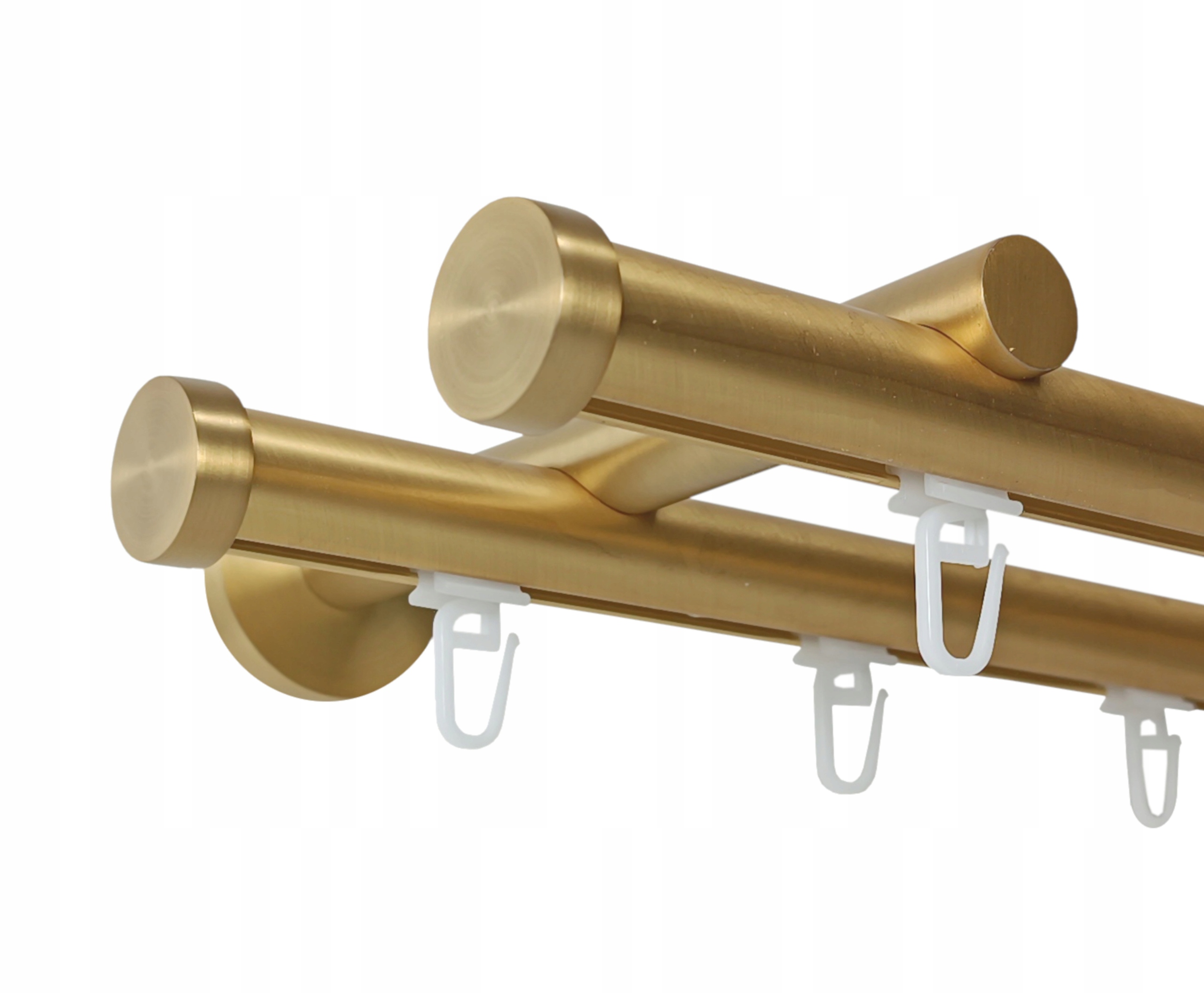 Apartmánová Koľajnicová Karniška Alu farba mosadz mat sponky 20+20 mm 120 cm