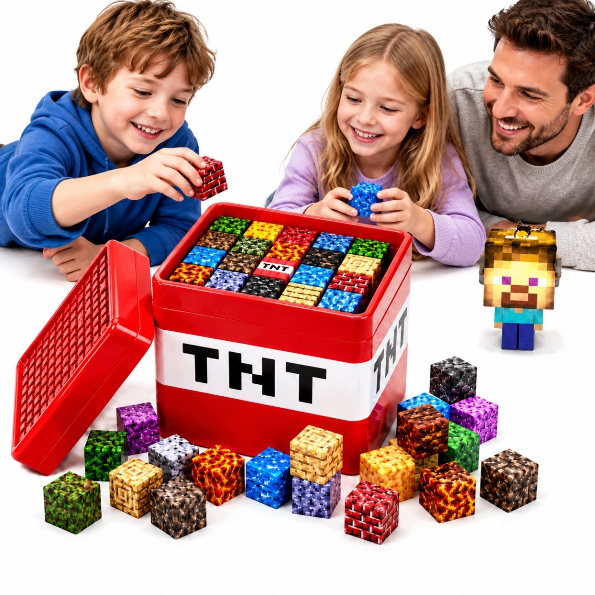 Klocki Magnetyczne Pixel 300 Szt Tnt 15 Figurek