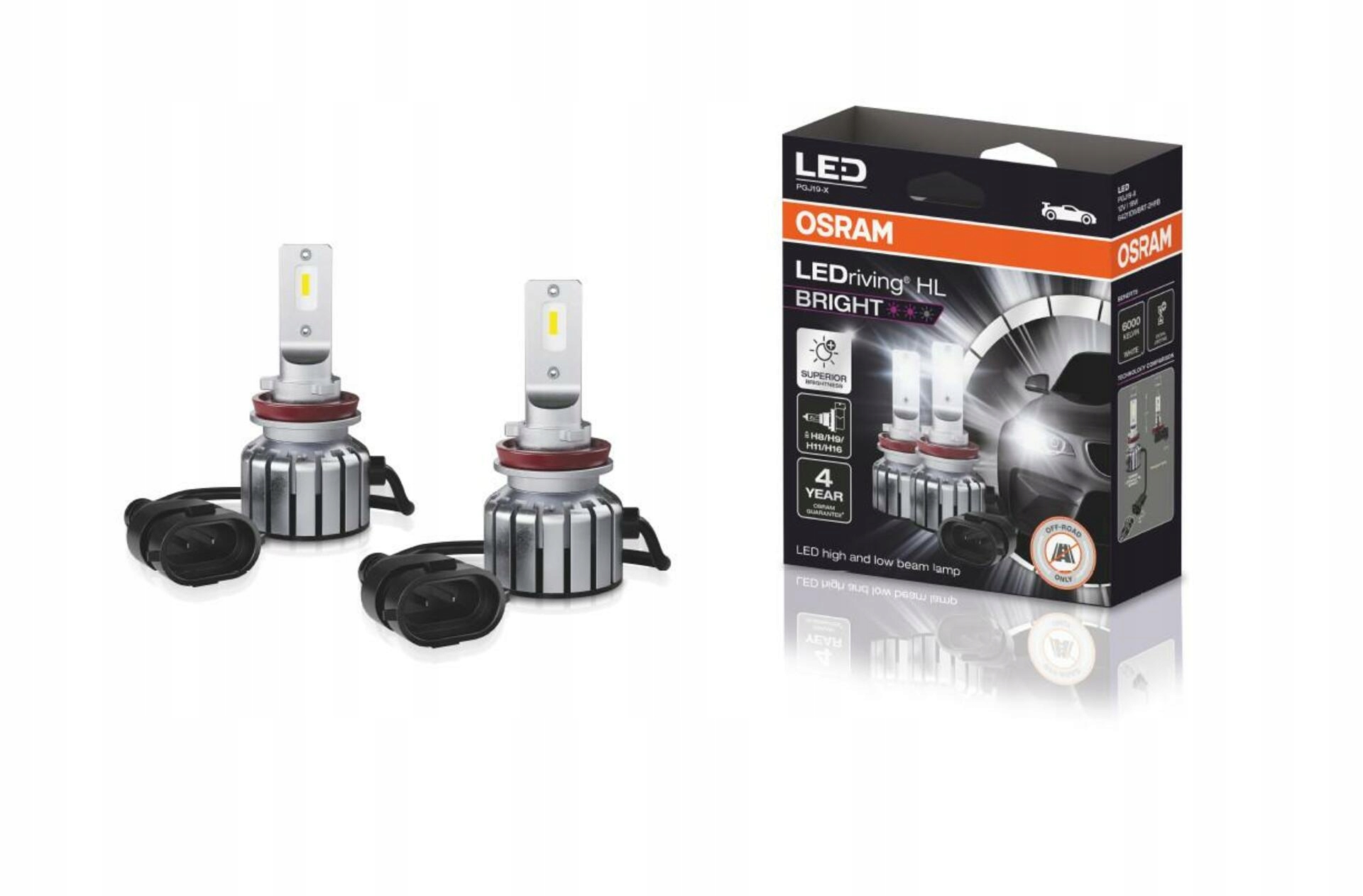 Osram LEDriving Hl Bright H8/H11/H16/H9 12V Led 19W 6000K biela, súprava 2ks