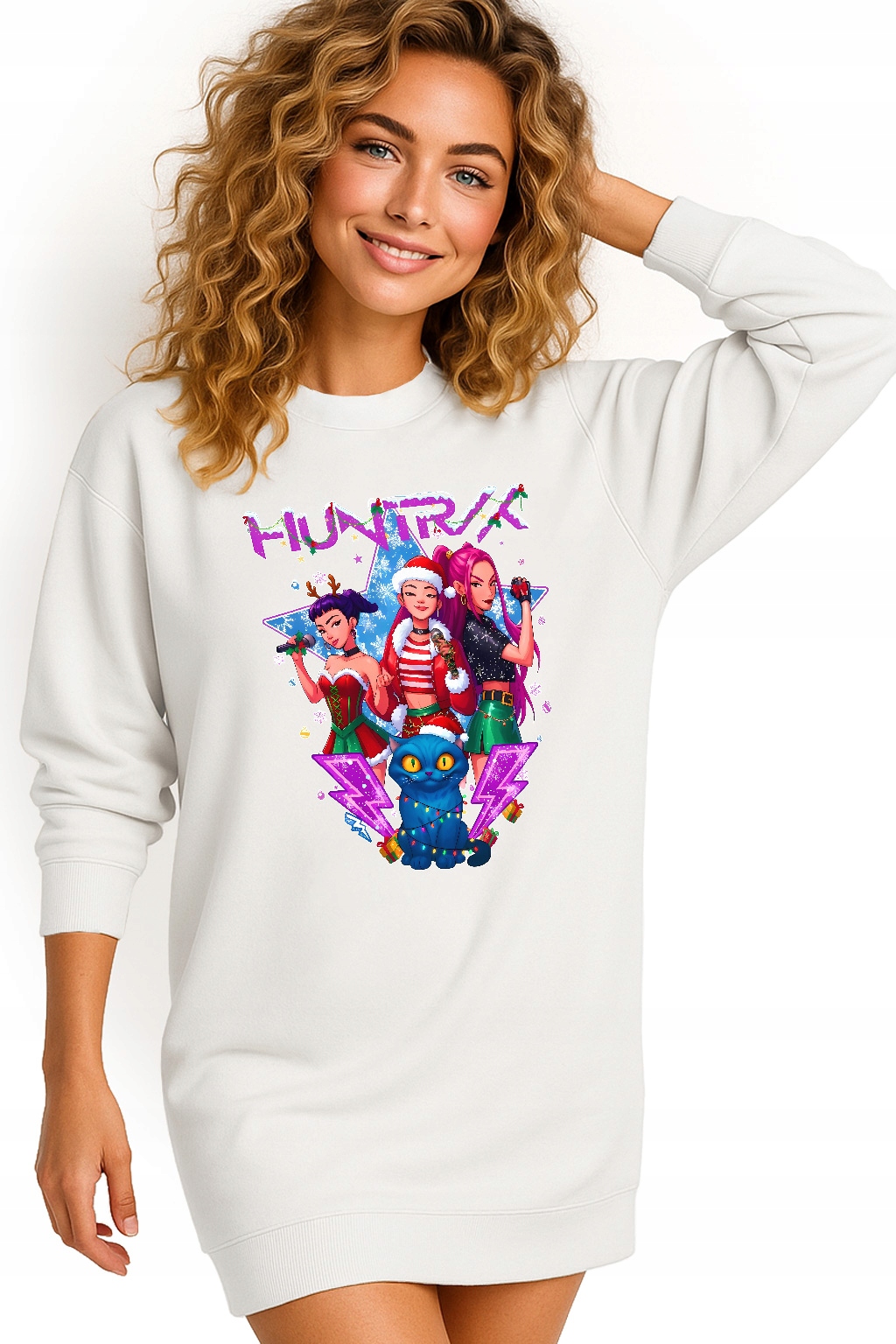 Mikina Vánoční Oversize Šaty Huntrix Dárek K Vánocům L