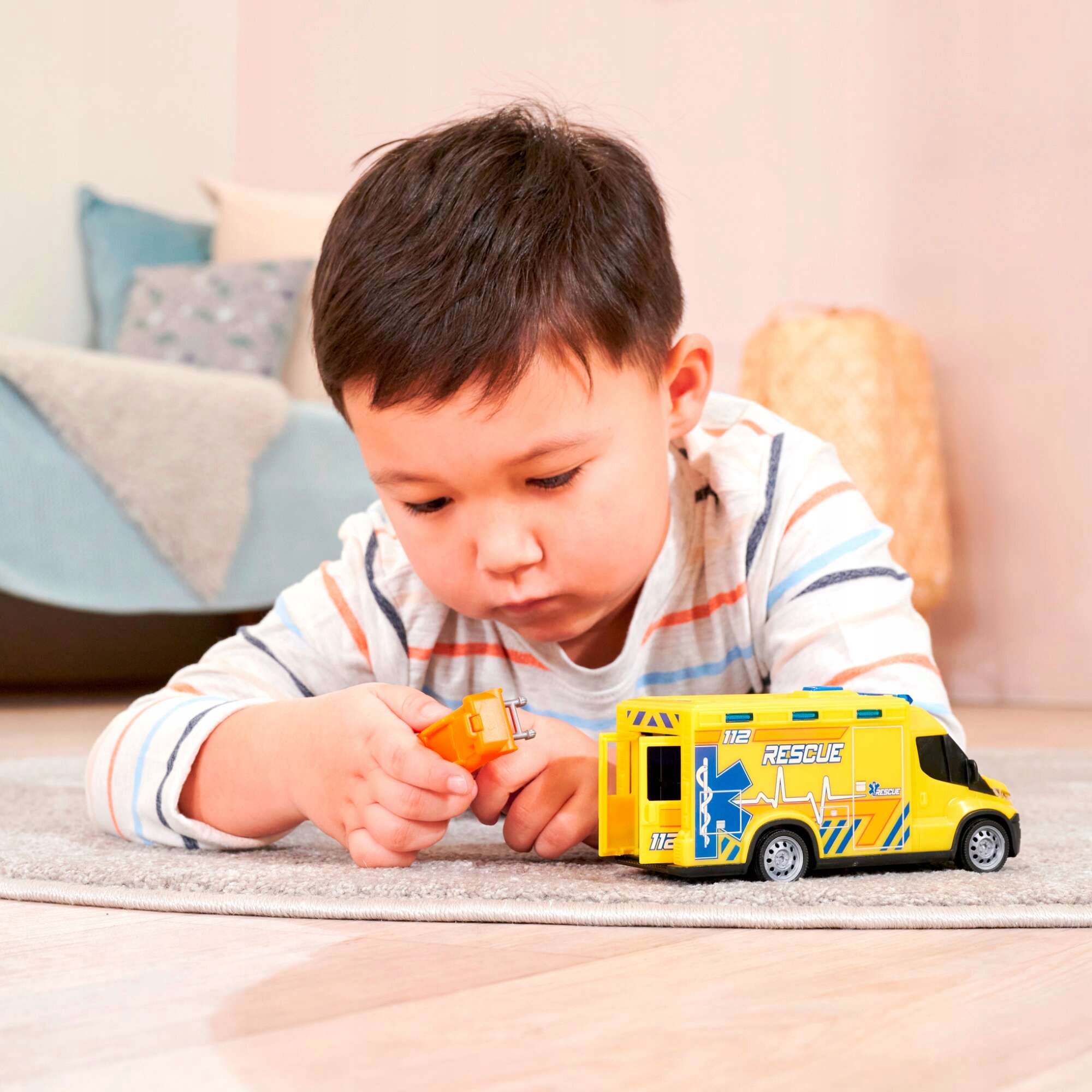 POJAZD RATUNKOWY INTERAKTYWNA KARETKA POGOTOWIA + AKCESORIA ŚWIATŁO DŹWIĘK Płeć chłopcy dziewczynki