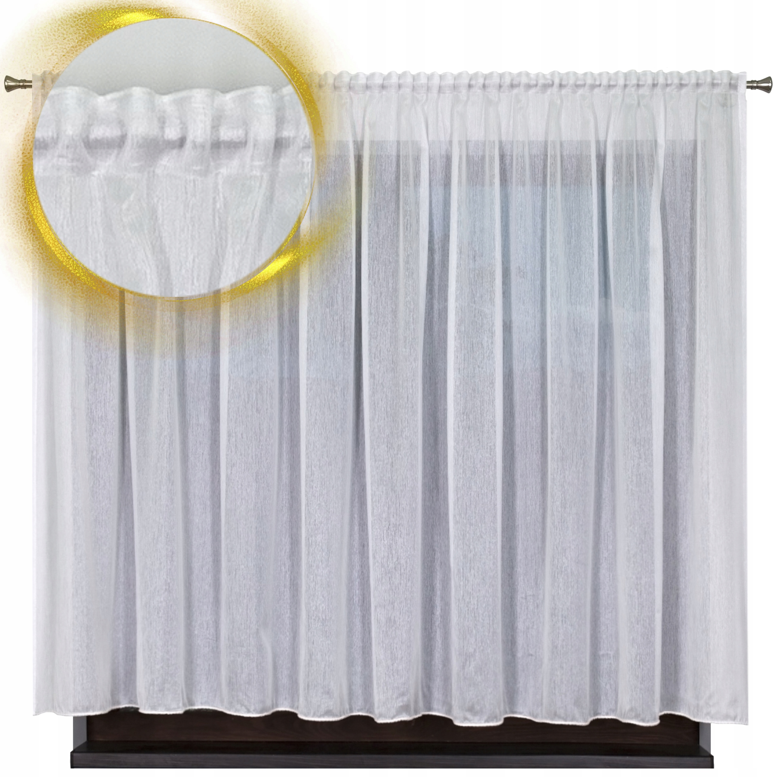 Záclona Sofia Enzo vlnitá voálová voál barva připravená k použití 550x245 cm