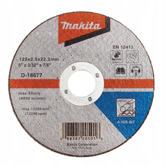 

Makita Tarcza Do Cięcia Metalu 2,5 x 125 D-18677