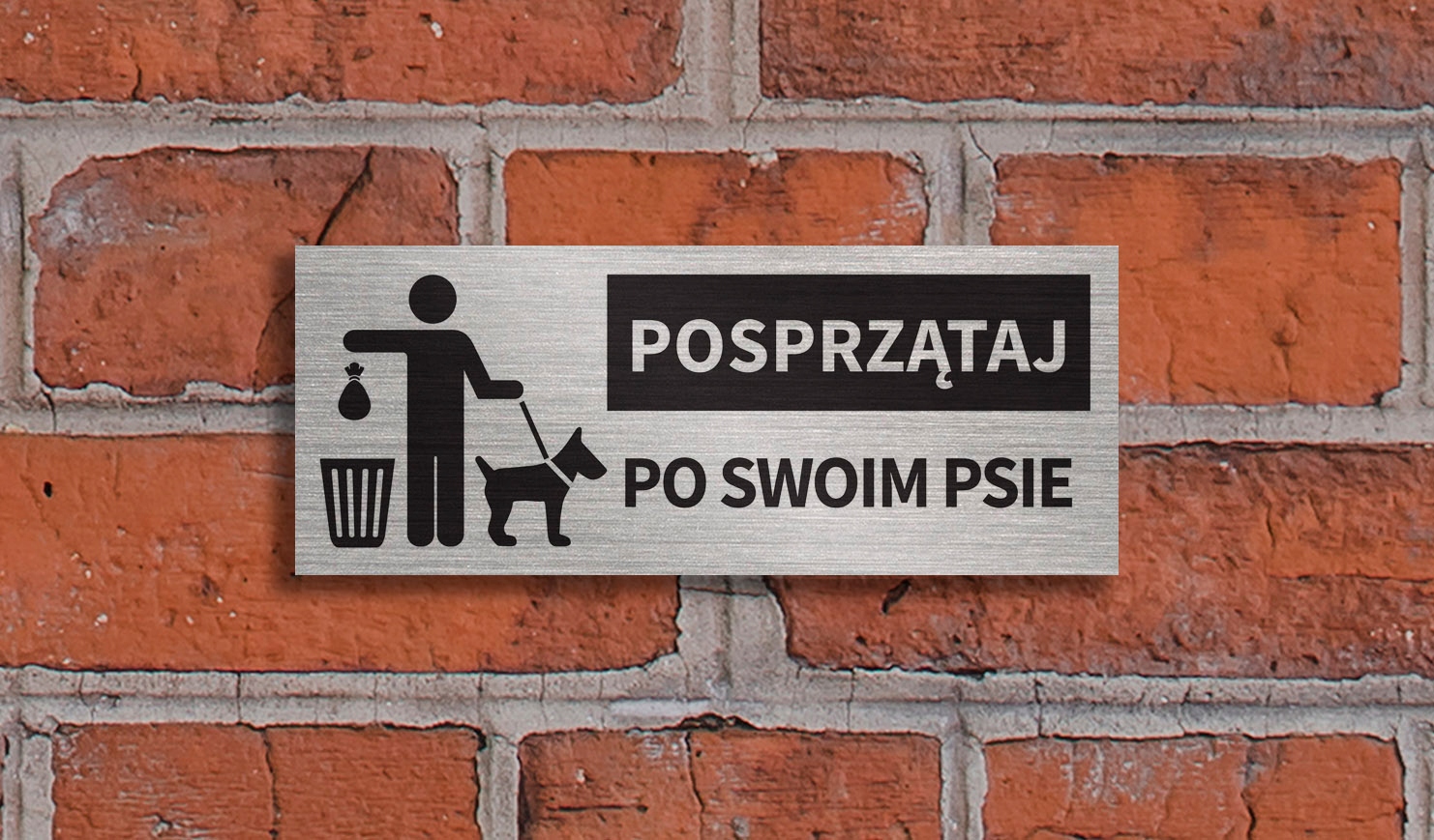 Tabliczka POSPRZĄTAJ PO SWOIM PSIE 20x8 Marka bez marki