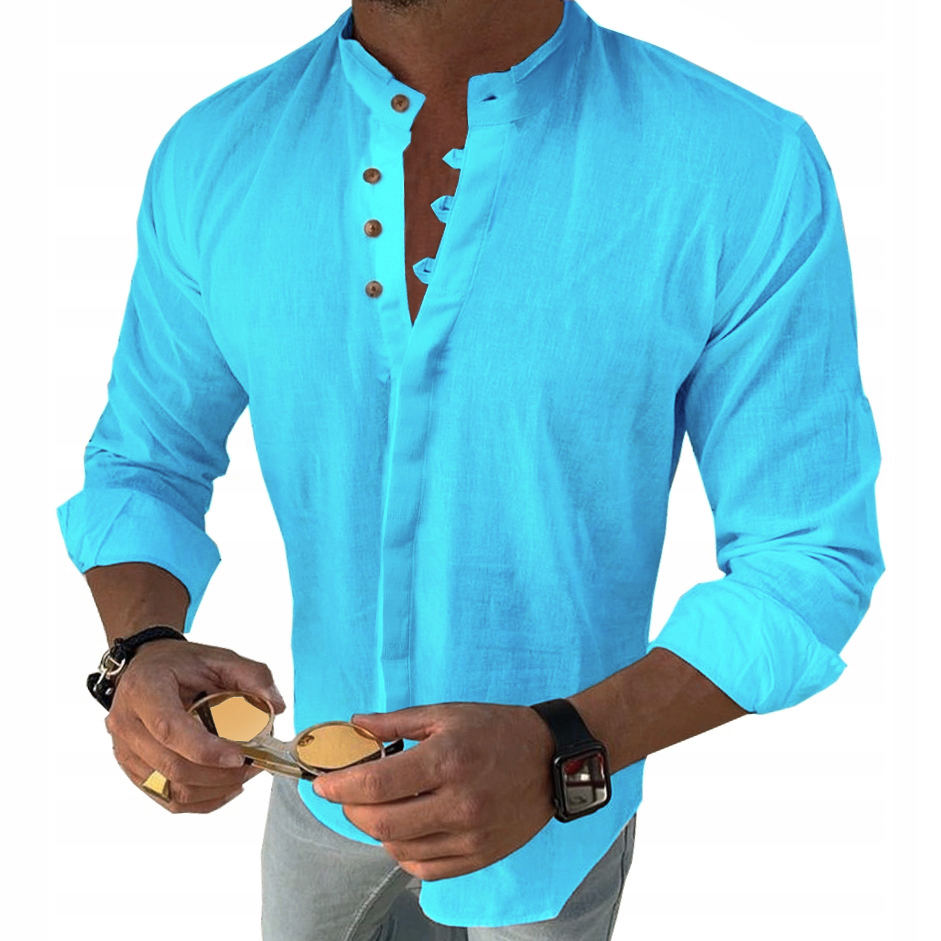 Pánská každodenní košile Lněná Len Stojka Barvy