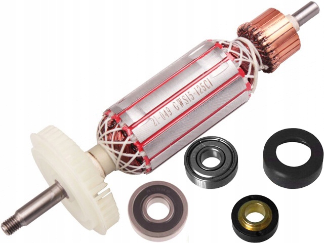 Rotor Bosch GWS15-125 GWS17-125 CI Cip Cipx Ciep ložiska magnet tlumič