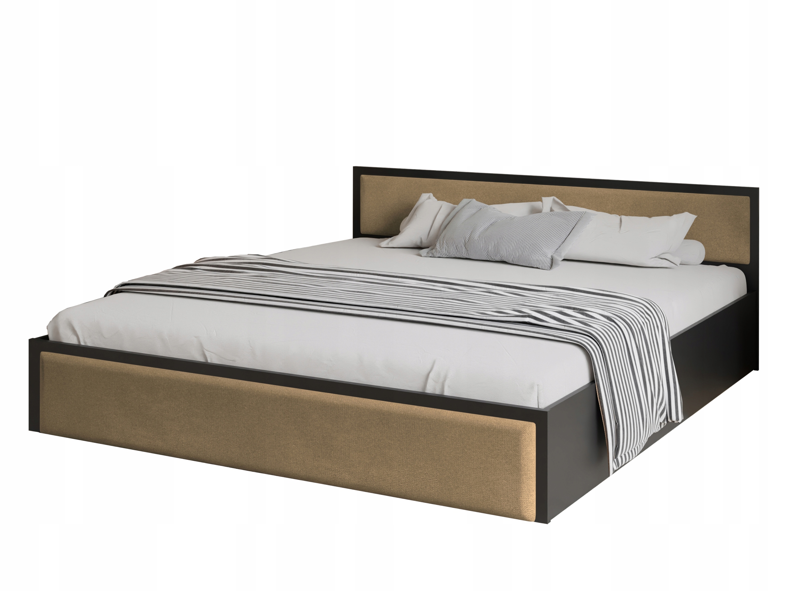 Postel Dior Costa 160 černá 2x samostatný panel v béžové barvě