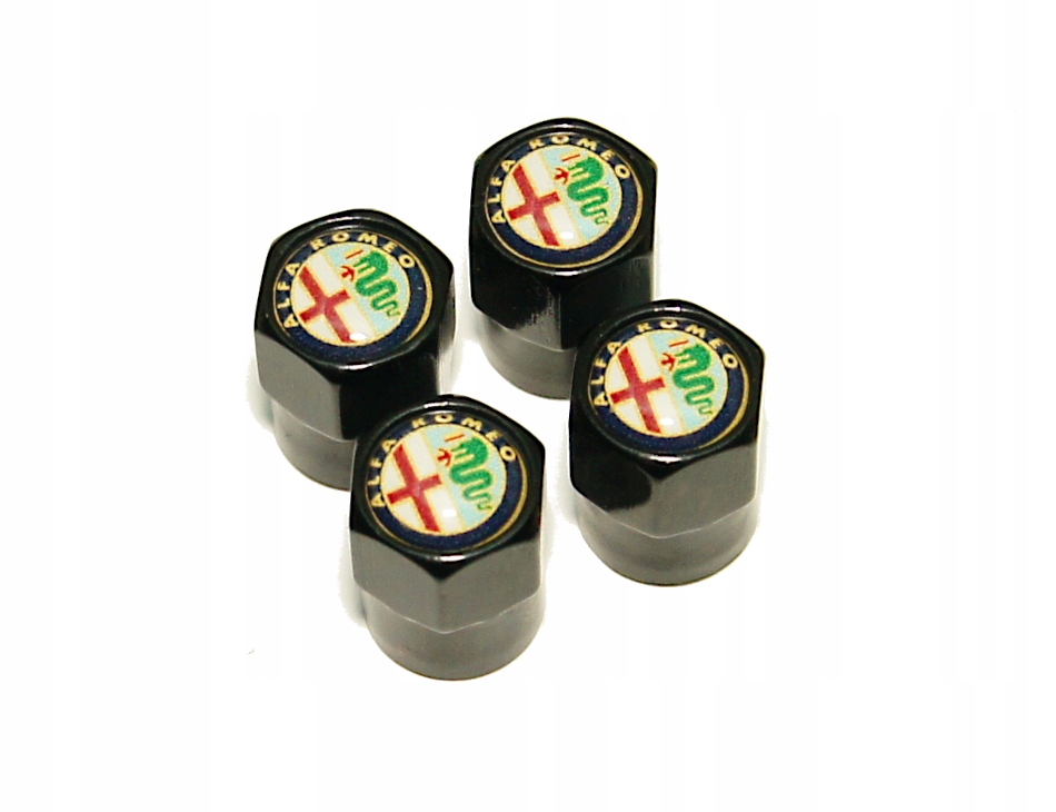 

Nakrętki na wentyle wentylki Alfa Romeo black Hit