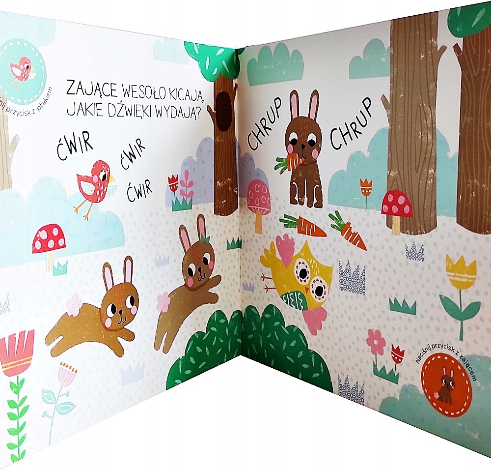 KSIĄŻKA KSIĄŻECZKA SENSORYCZNA HU HU W LESIE Z DŹWIĘKIEM Stan opakowania oryginalne