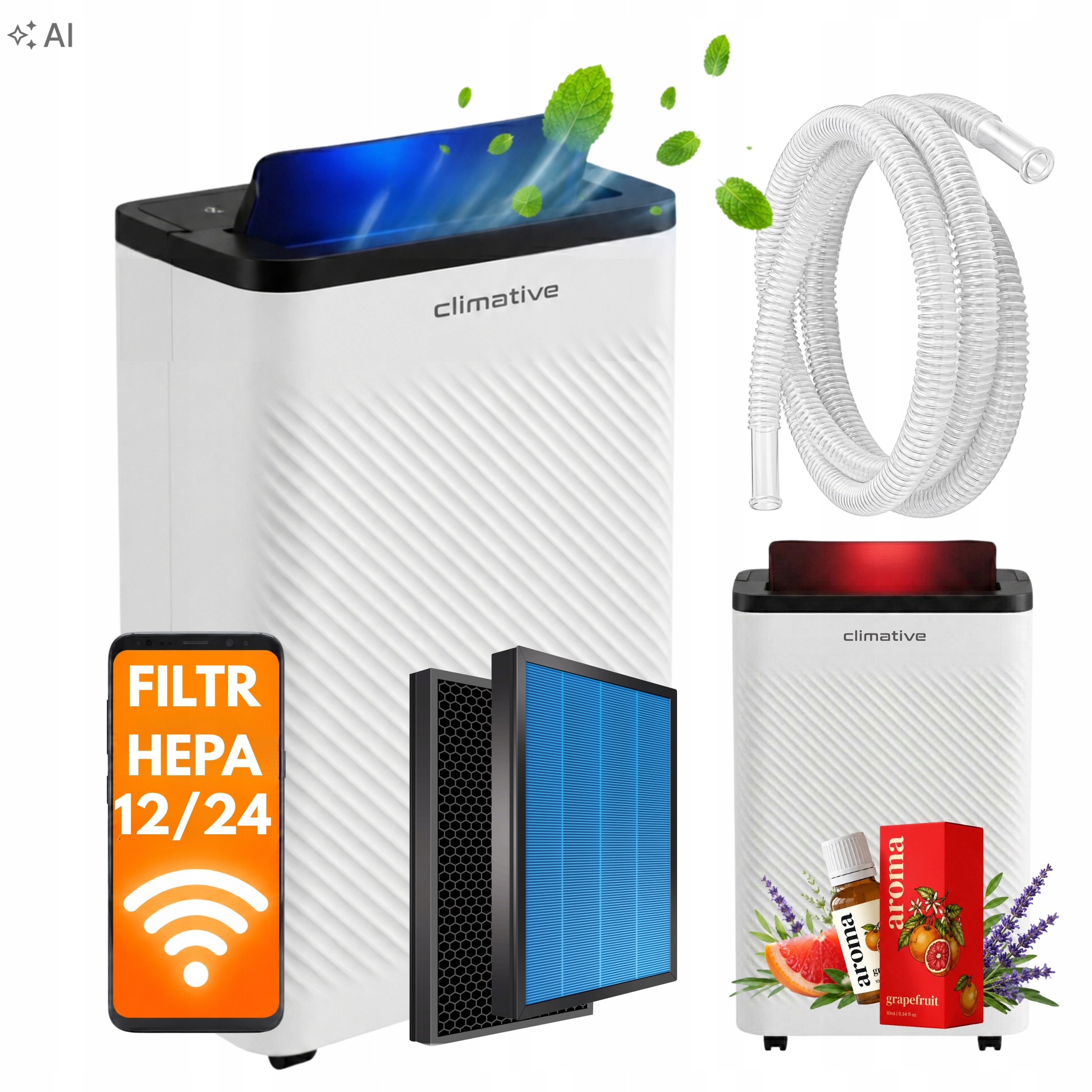 Odvlhčovač vzduchu Climative Nexi 12 l 40 m2 pohlcovač vlhkosti Aromaterapia