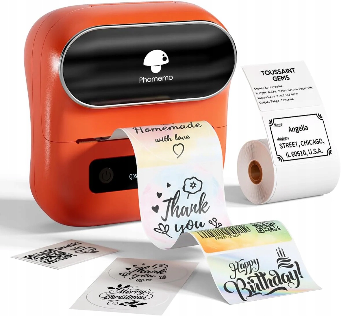 Phomemo M220 Inteligentní Bluetooth tiskárna štítků Červená