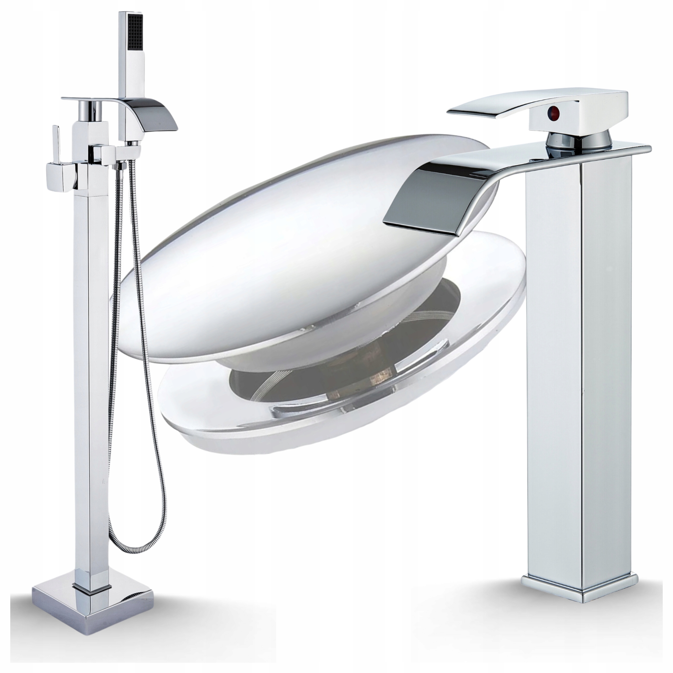 Vanová baterie Chrom Umyvadlová baterie Komplet koupelnové armatury Série