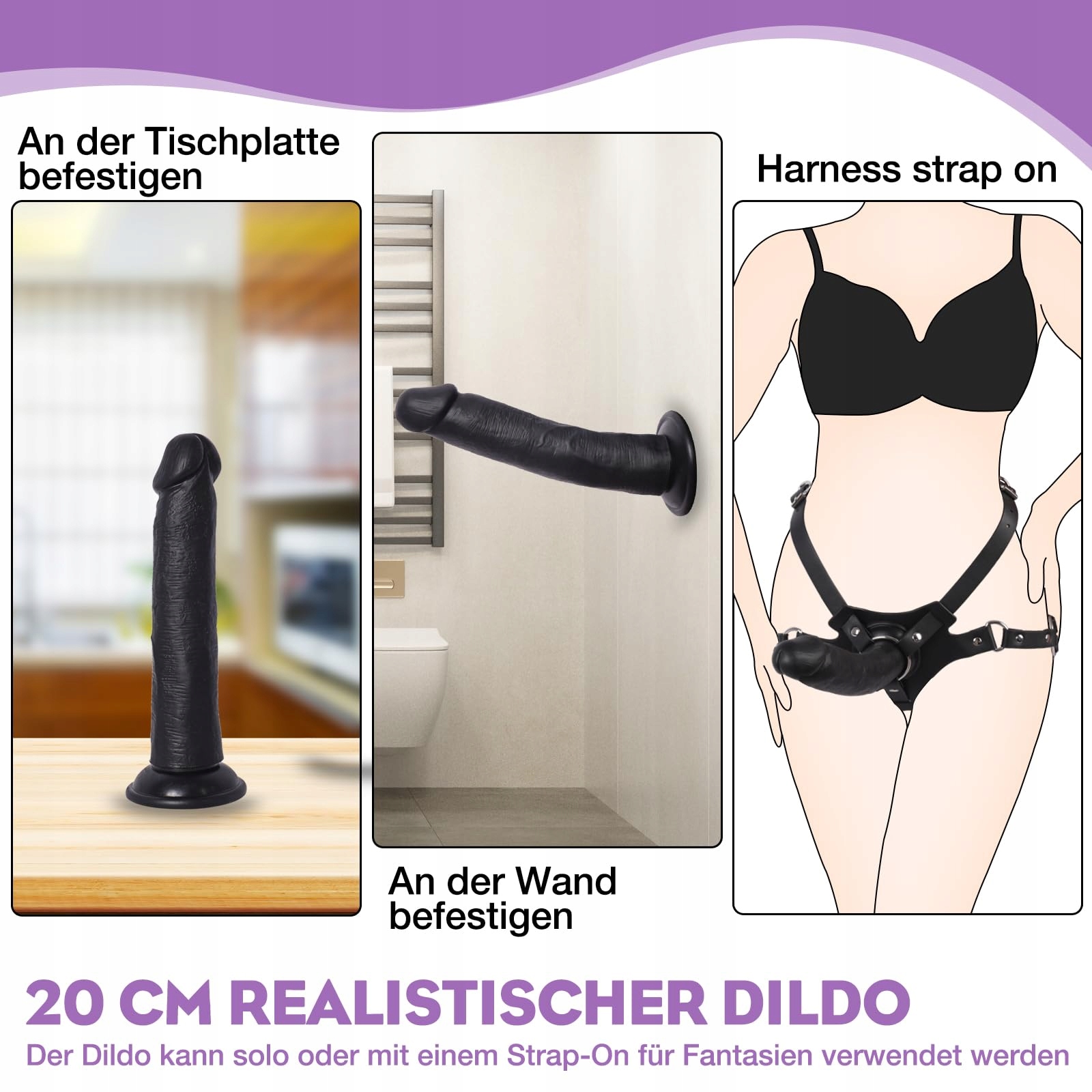 REALISTISCHER DILDO Zestaw Dla Kobiet Z Regulowaną Uprzężą I Przyssawką — miniatura 6