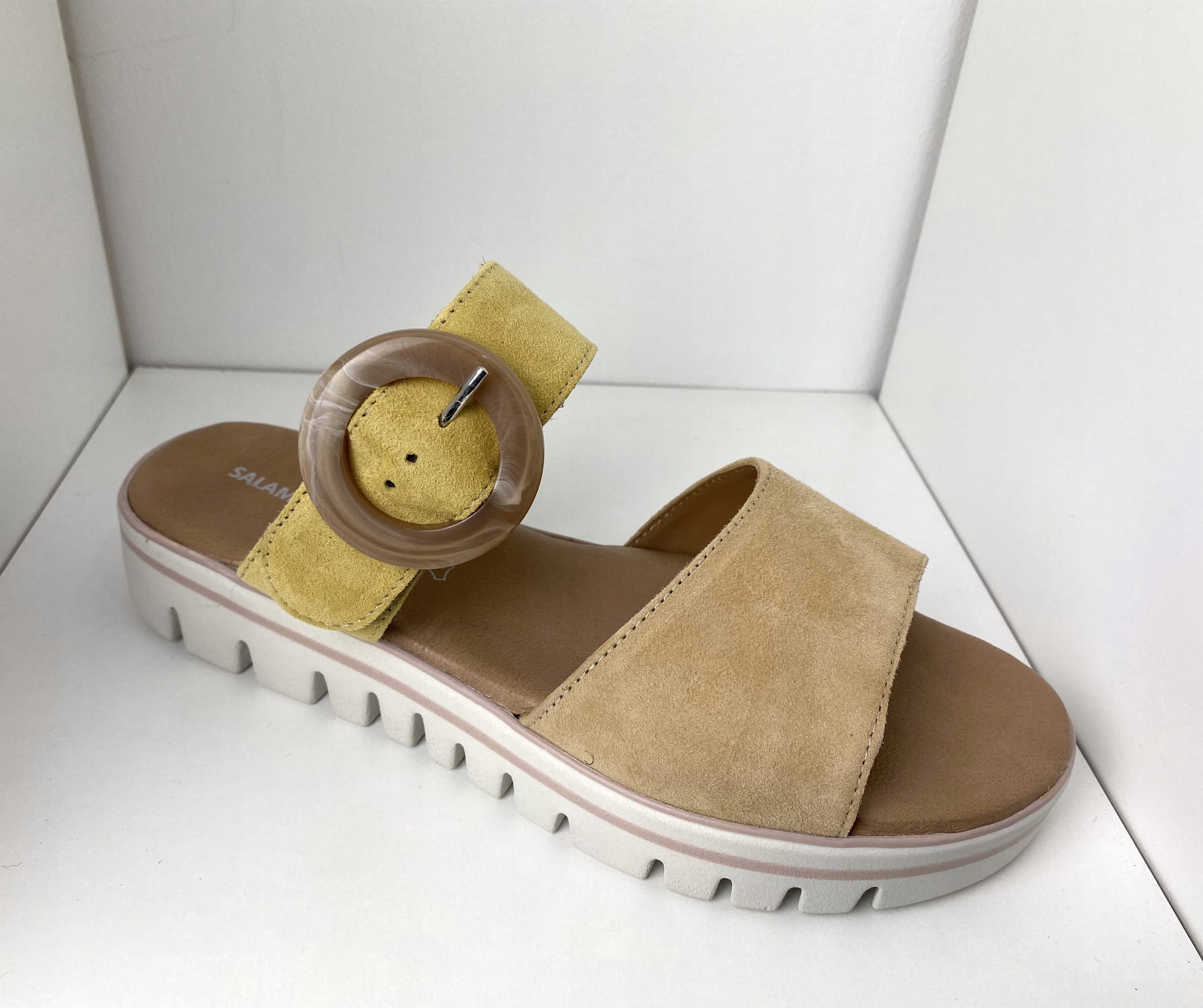 Nazouváky kožené pantofle Salamander 32-32703-28 Béžová 41, Béžová