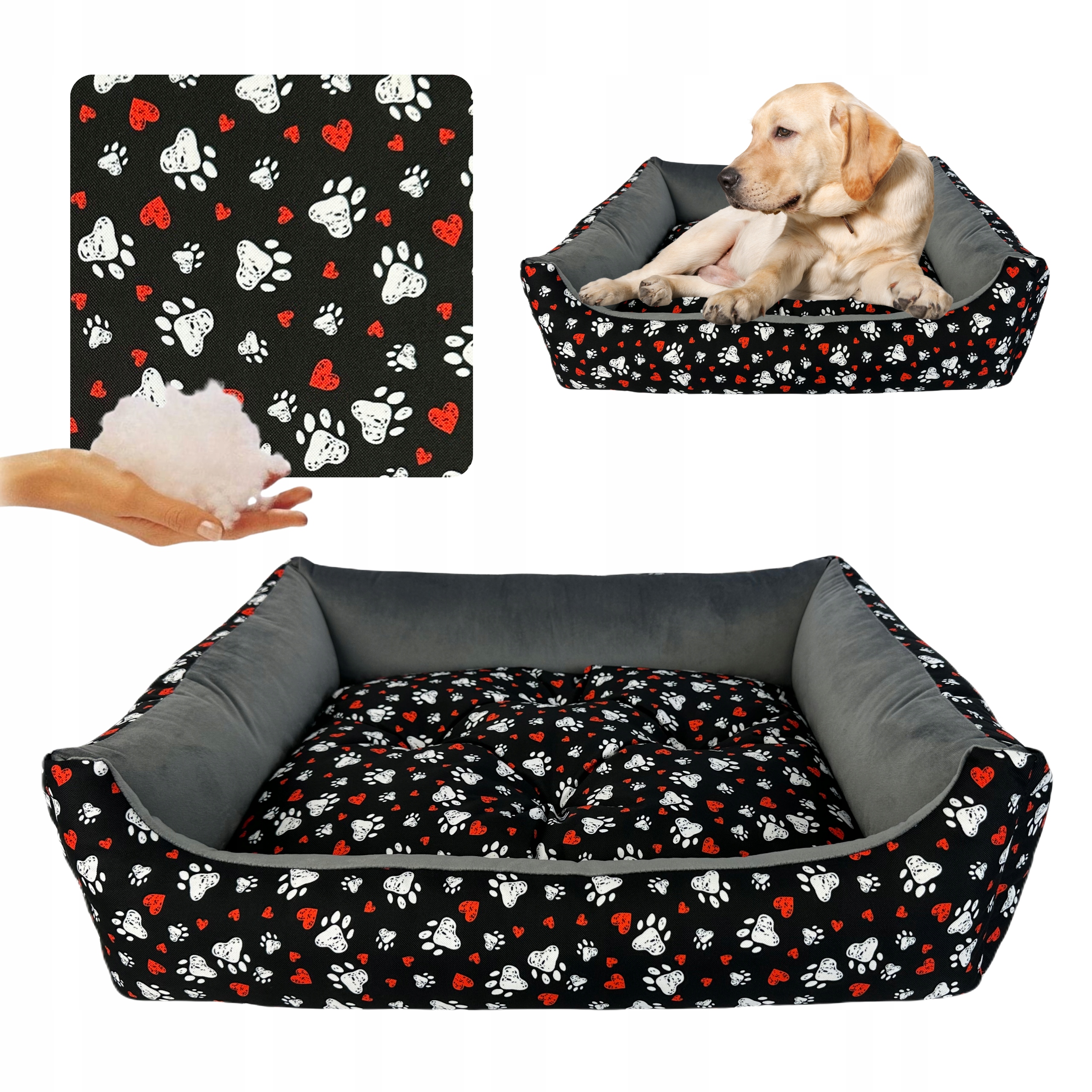 Pelíšek Couch, kotec pro psa kočku XXL, s polštářem, antialergenní, 95x70cm