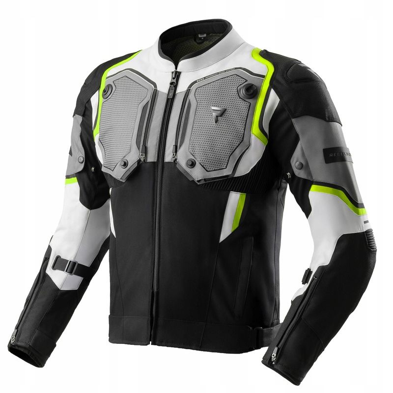 Textilná Motocyklová Bunda Rebelhorn Borg 2 Black Grey Fluo Yellow 2XL