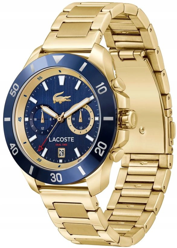 Originální Pánské Hodinky Toronga Dual Time Lacoste 2011343 Módní Blue/gold