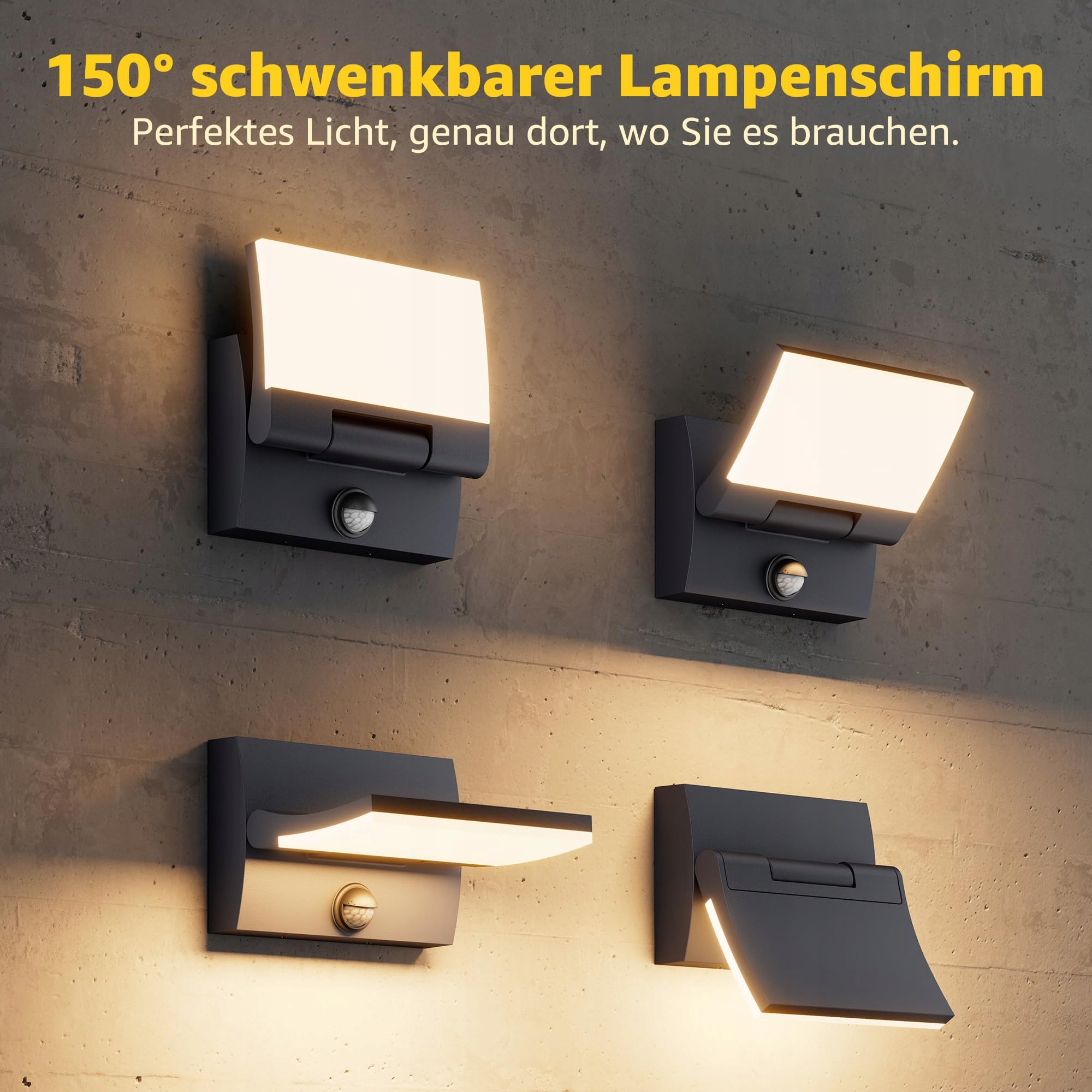 K-BRIGHT Lampa Zewnętrzna LED 30W z Czujnikiem Ruchu IP65 3000K Anthrazit — miniatura 2