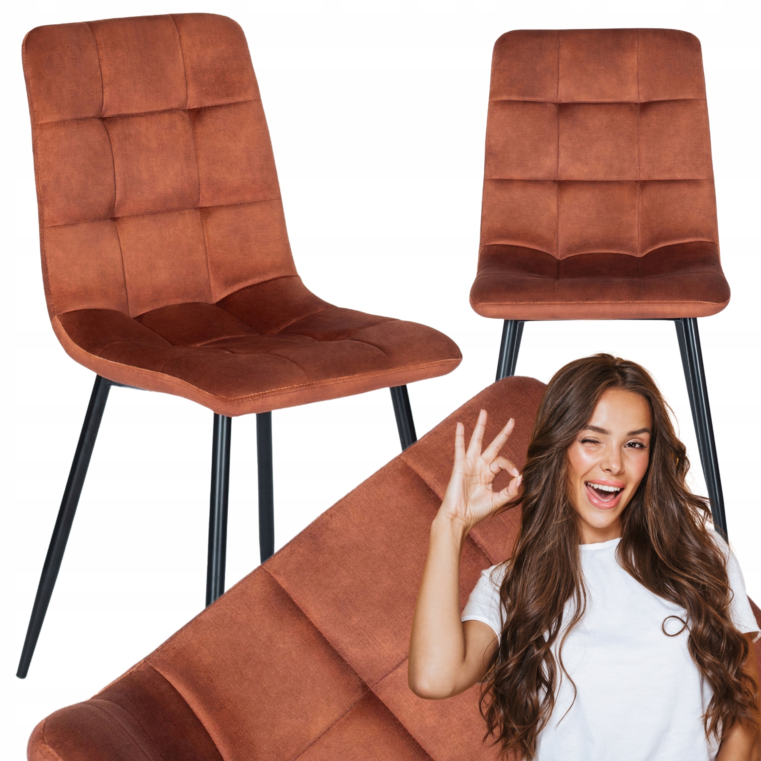 Čalouněná kuchyňská židle Velurová do jídelny Loft Rude Peru