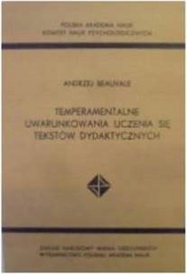 Temperamentalne uwarunkowania uczenia się tekstów