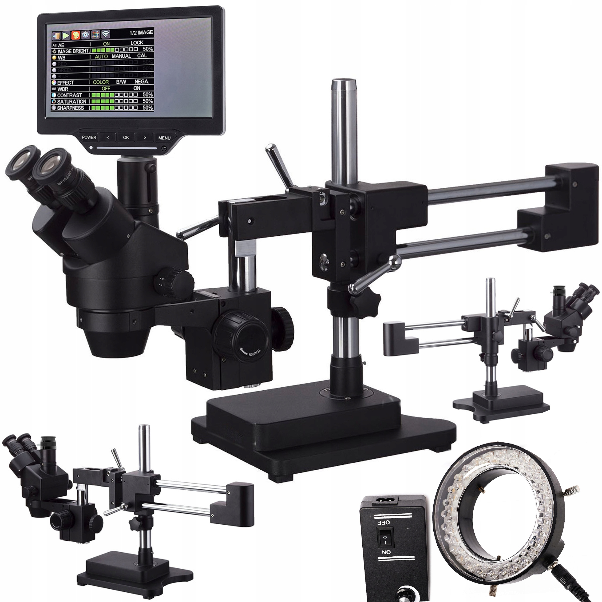 Stereoskopický Optický Mikroskop Techrebal 10HW Kamera 16MP Osvětlení 56X