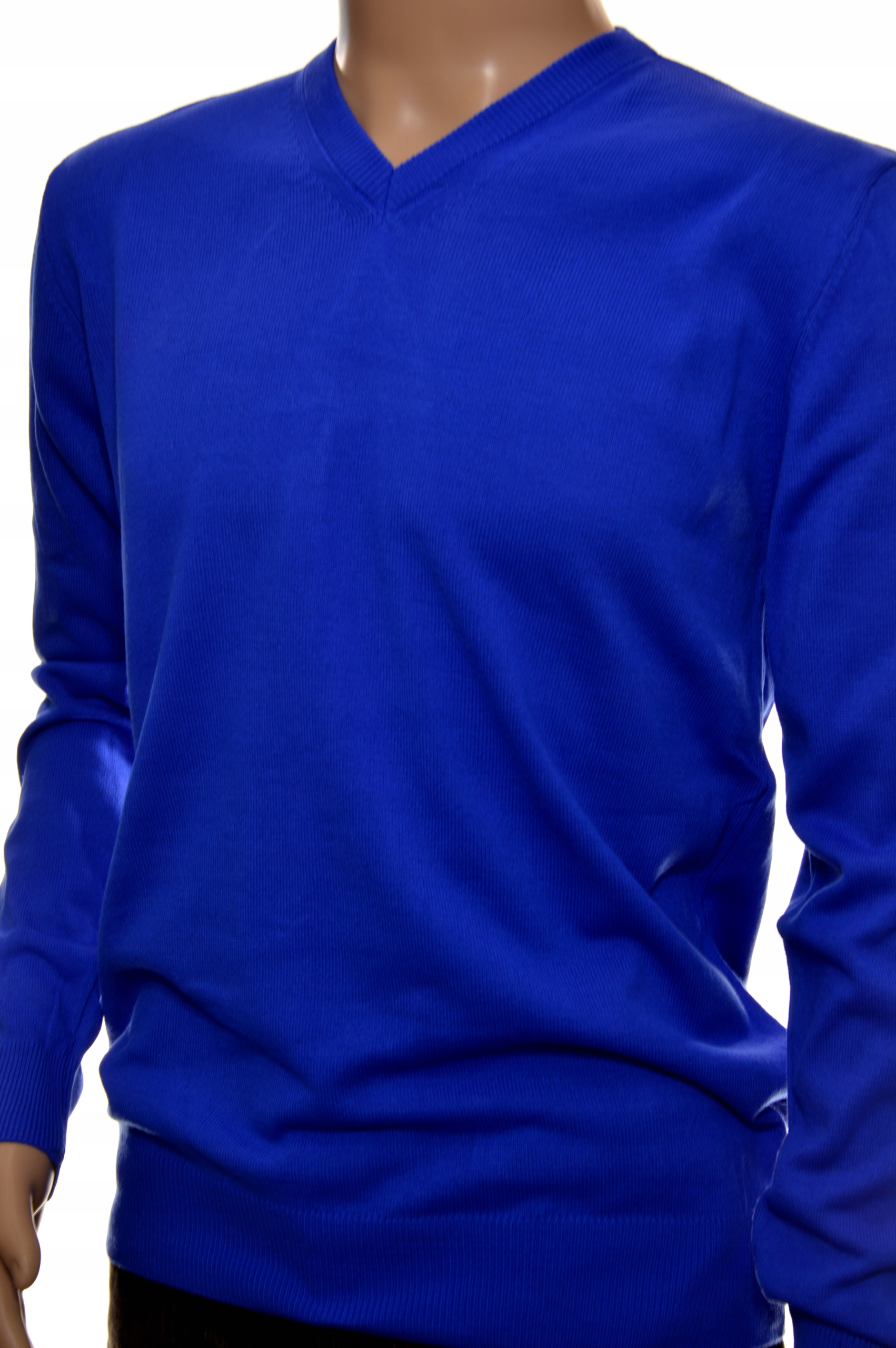 Sweter męski gładki szpic z kaszmirem 3XL Dekolt serek/dekolt V