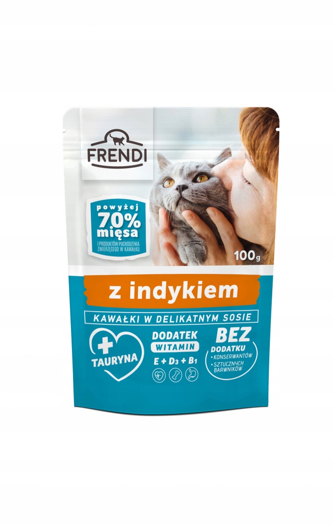 Frendi Kousky v omáčce s krůtím masem – mokré krmivo pro kočky – 100 g
