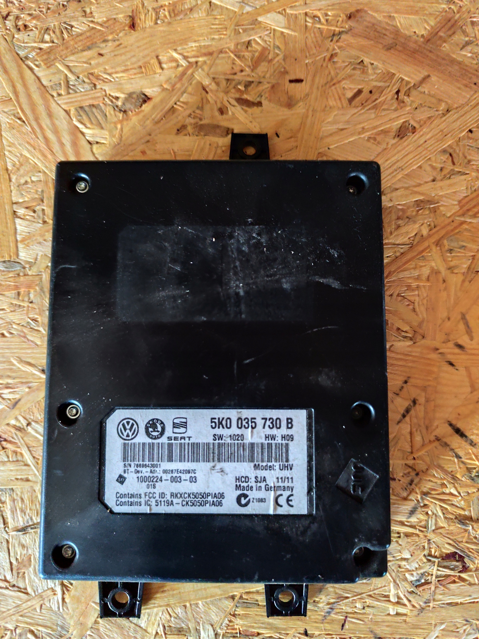 VW T5 module control unit BLUETOOTH 5K0035730B