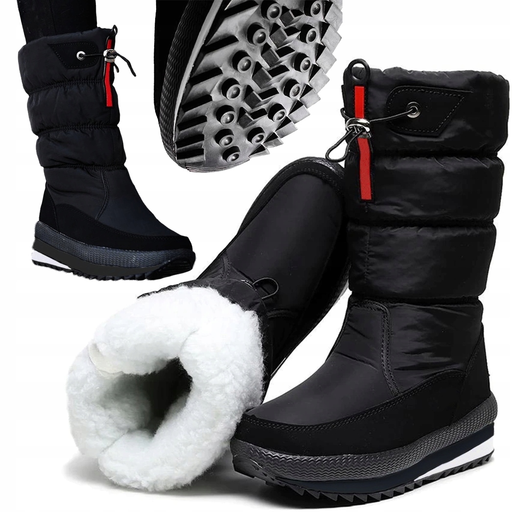 Zimní Boty Zateplené Nepromokavé Sněhule Černé Kotníkové Boty Nad Kotník