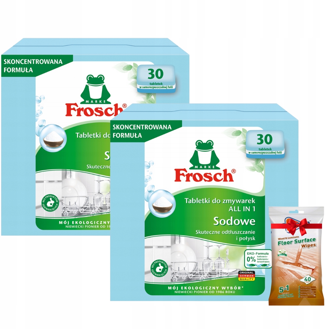 Frosch Se Sodou tablety do myčky nádobí vše v 1 60 ks Dárek