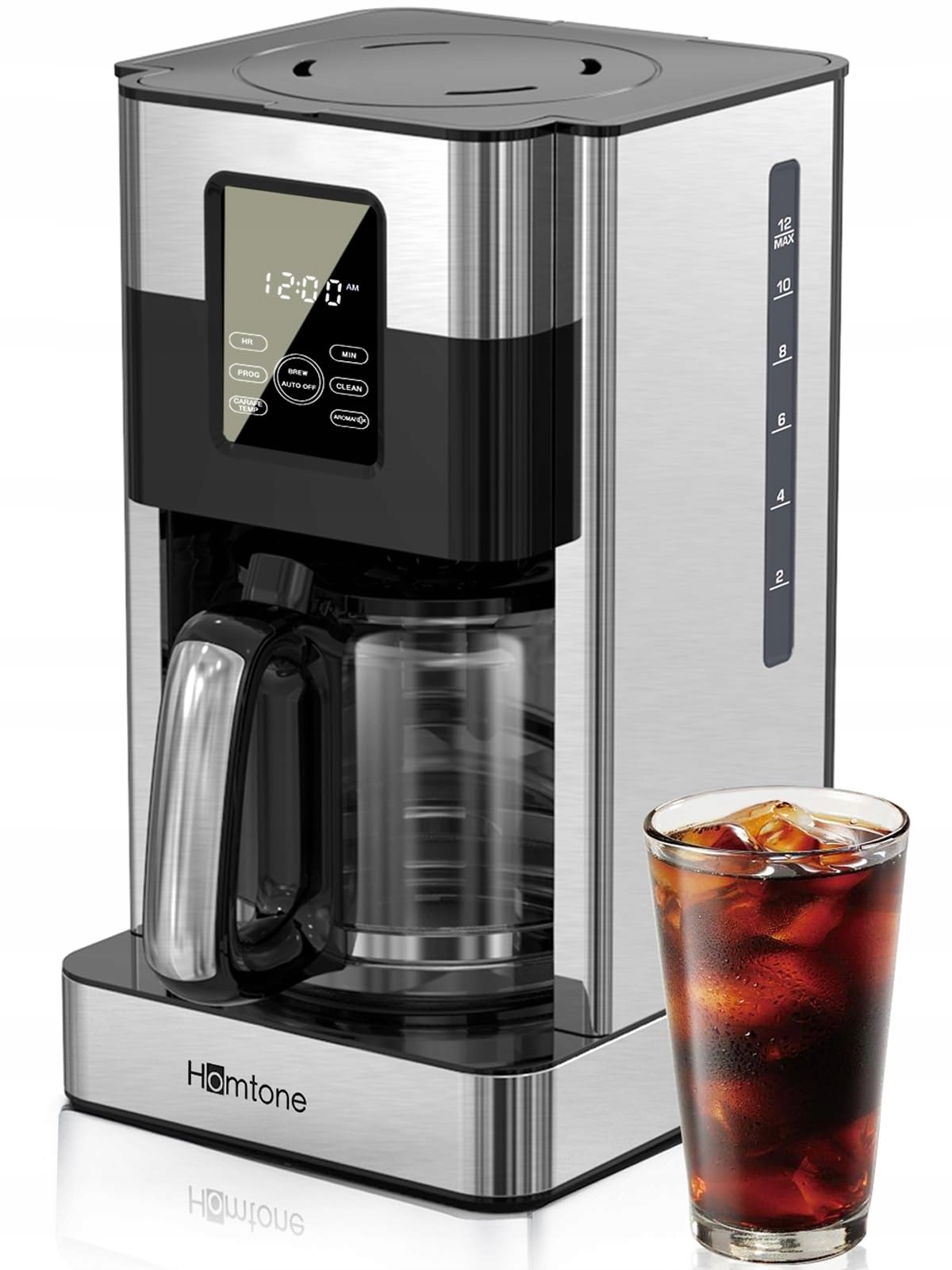 Kávovar Homtone 1000 W – Programovatelný 12 Šálků 1,8 L