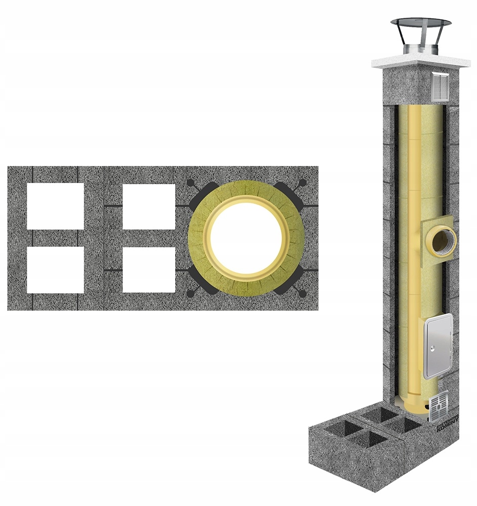 Keramický systémový komín fi 200 10m 36x78 4 ventilace Všechna Paliva