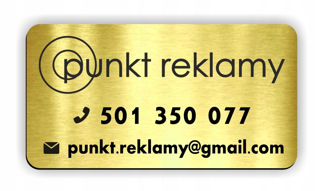 SAMOPRZYLEPNA TABLICZKA Plakietka LOGO 7x4,5 cm