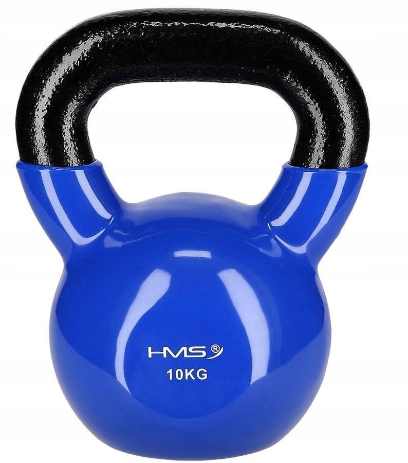 Kettlebell Litinová činka potažená vinylem pro silový trénink 10 kg Hms