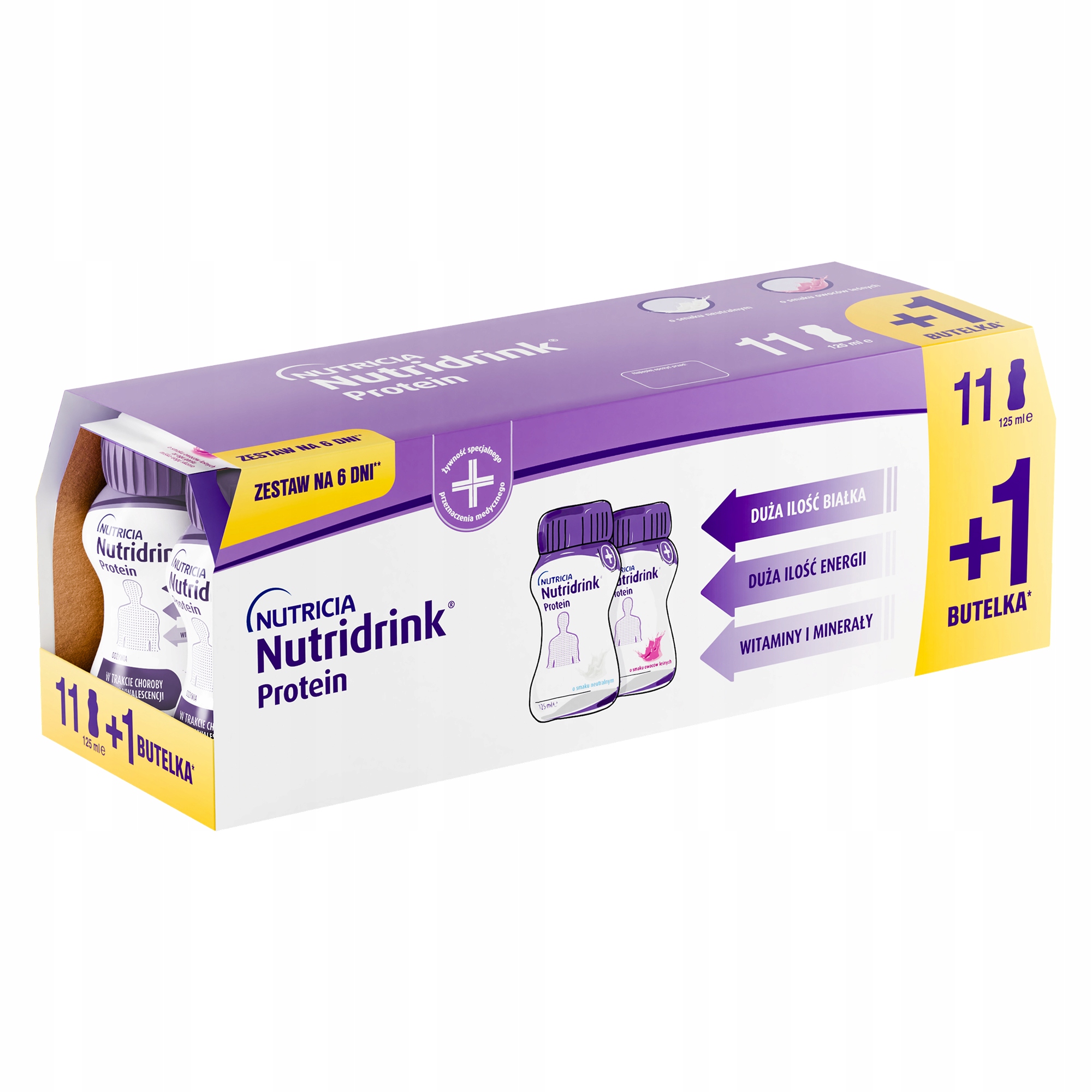 Nutridrink Protein 8 sztuk owoce leśne 4 sztuki neutralny 11+1