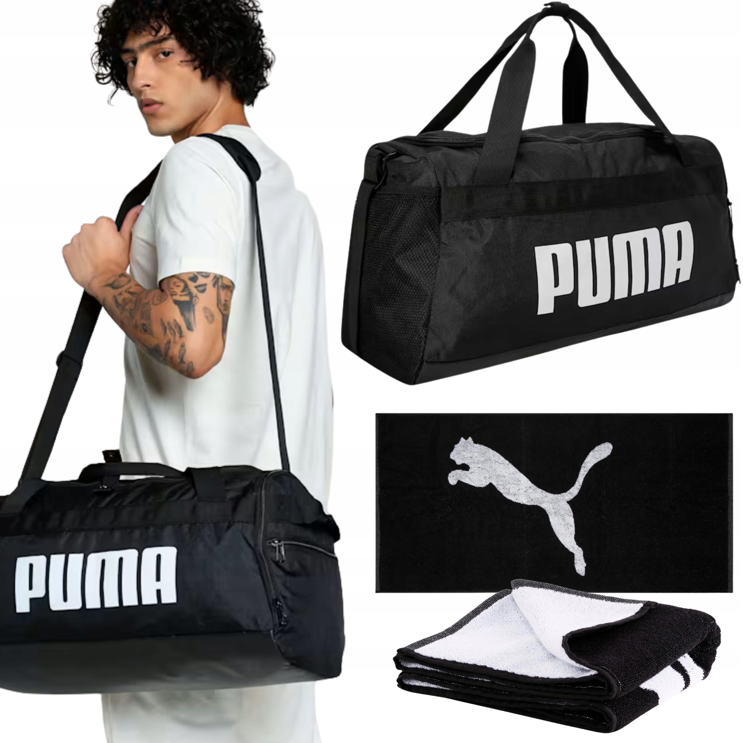 Sportovní Taška Přes Rameno Černá Prostorná Puma Jako Dárek Ručník