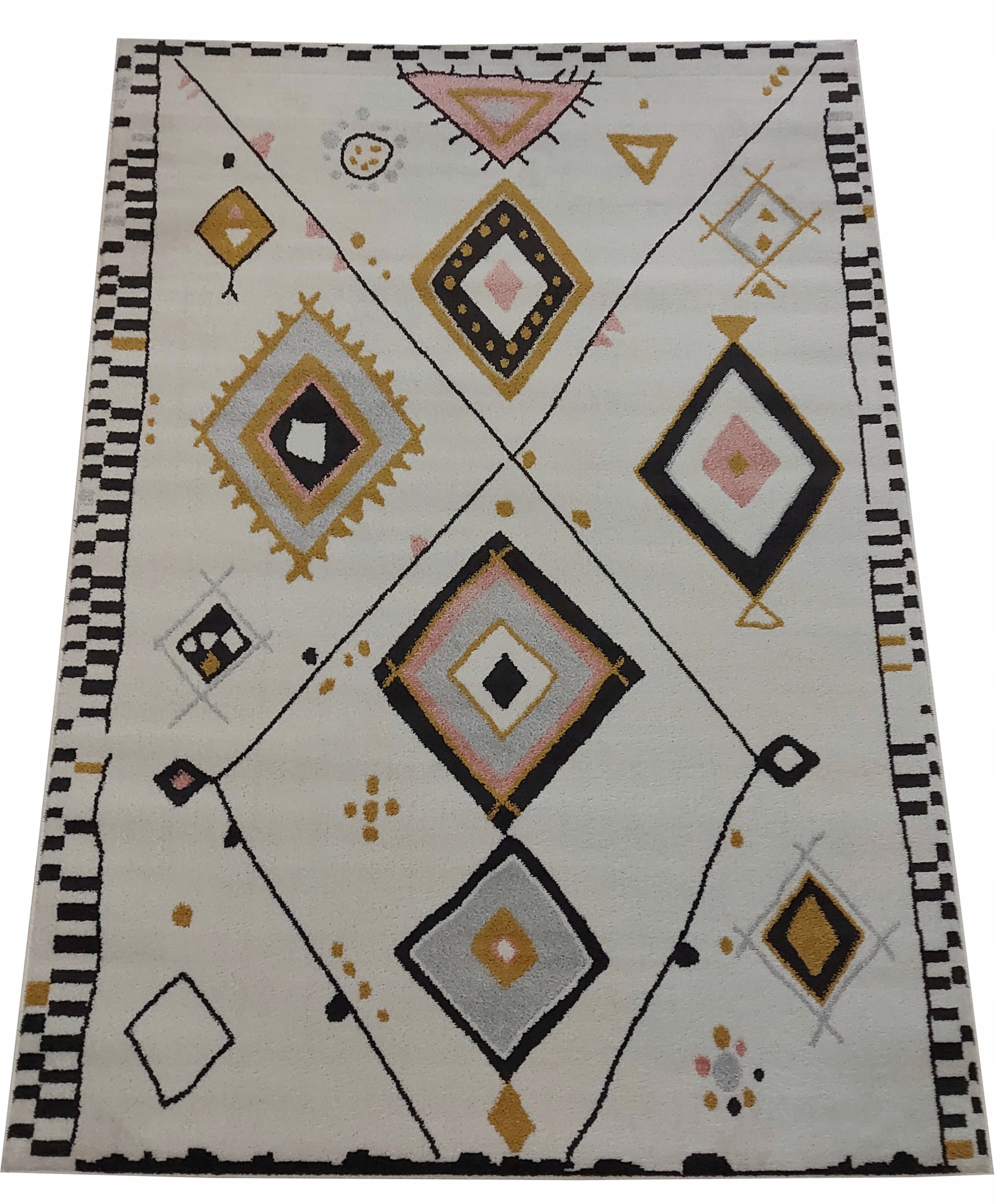 

Dywan kremowy boho kolorowy 133x190 cm