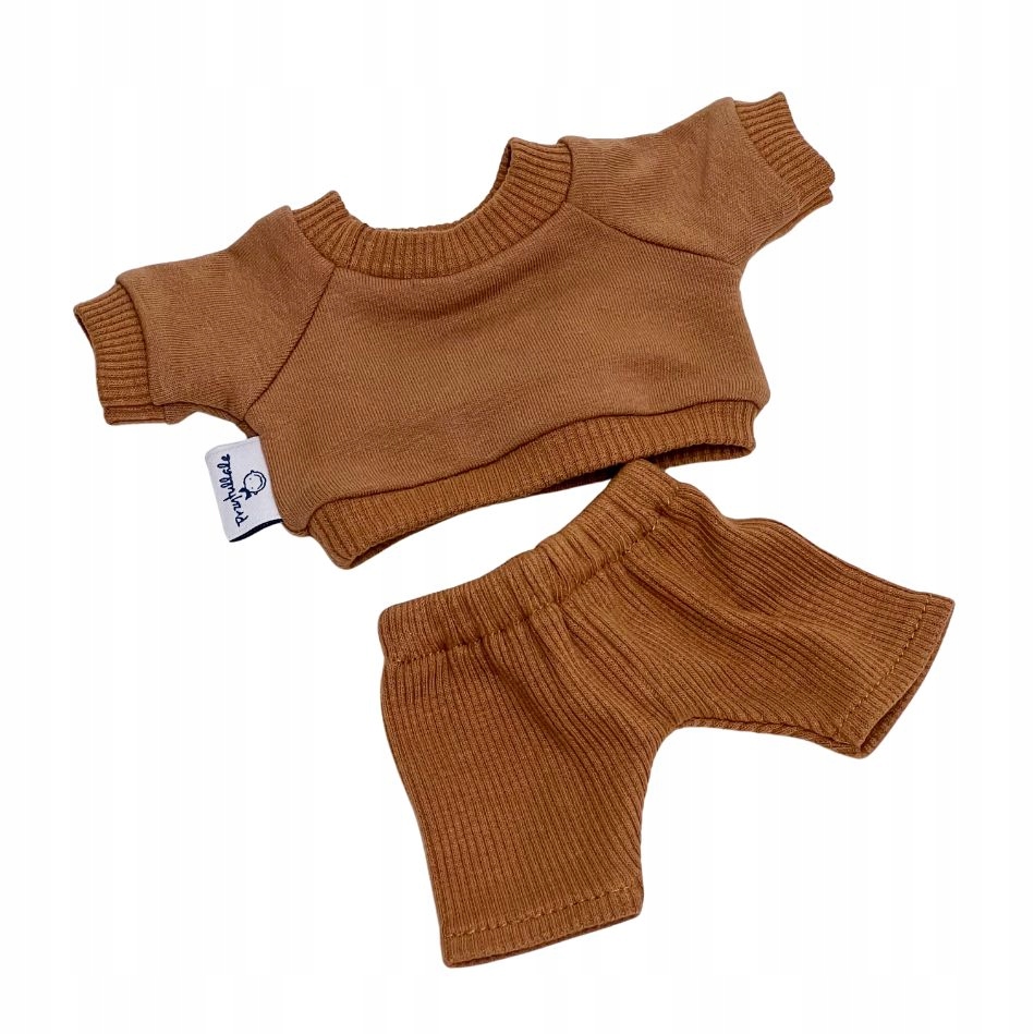 Dres dla lalki Miniland 21cm, cynamon, prezent dla dziewczynki Materiał tkanina