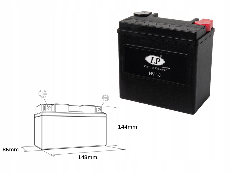 Landport Batéria HVT-8 (mh HVT-8) 12V 14AH 148X86X144 Heavy V-twin Bezob