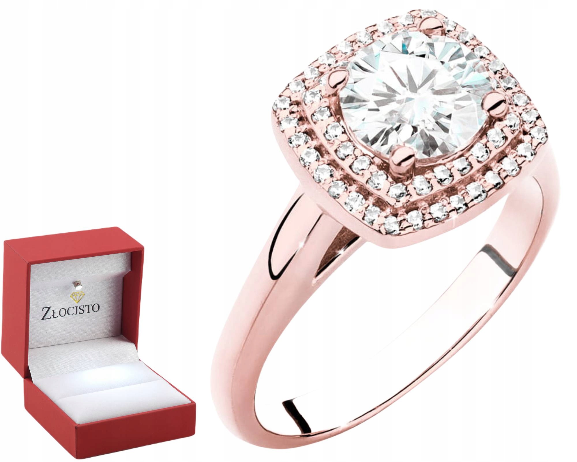 Růžové Zlato Prstýnek Laboratorní Brilianty Zásnubní 585