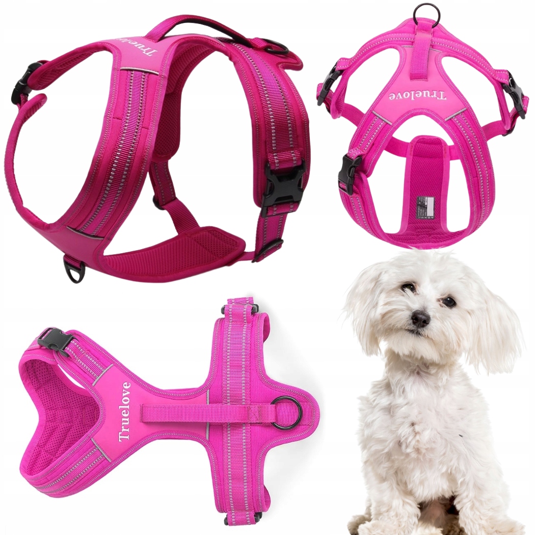 Levně Opasky Pro Psa Easy Walk S Reflexní Rukojetí Truelove Security Růžové Xs