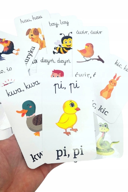 ONOMATOPEJE KARTY OBRAZKOWE - NAUKA CZYTANIA