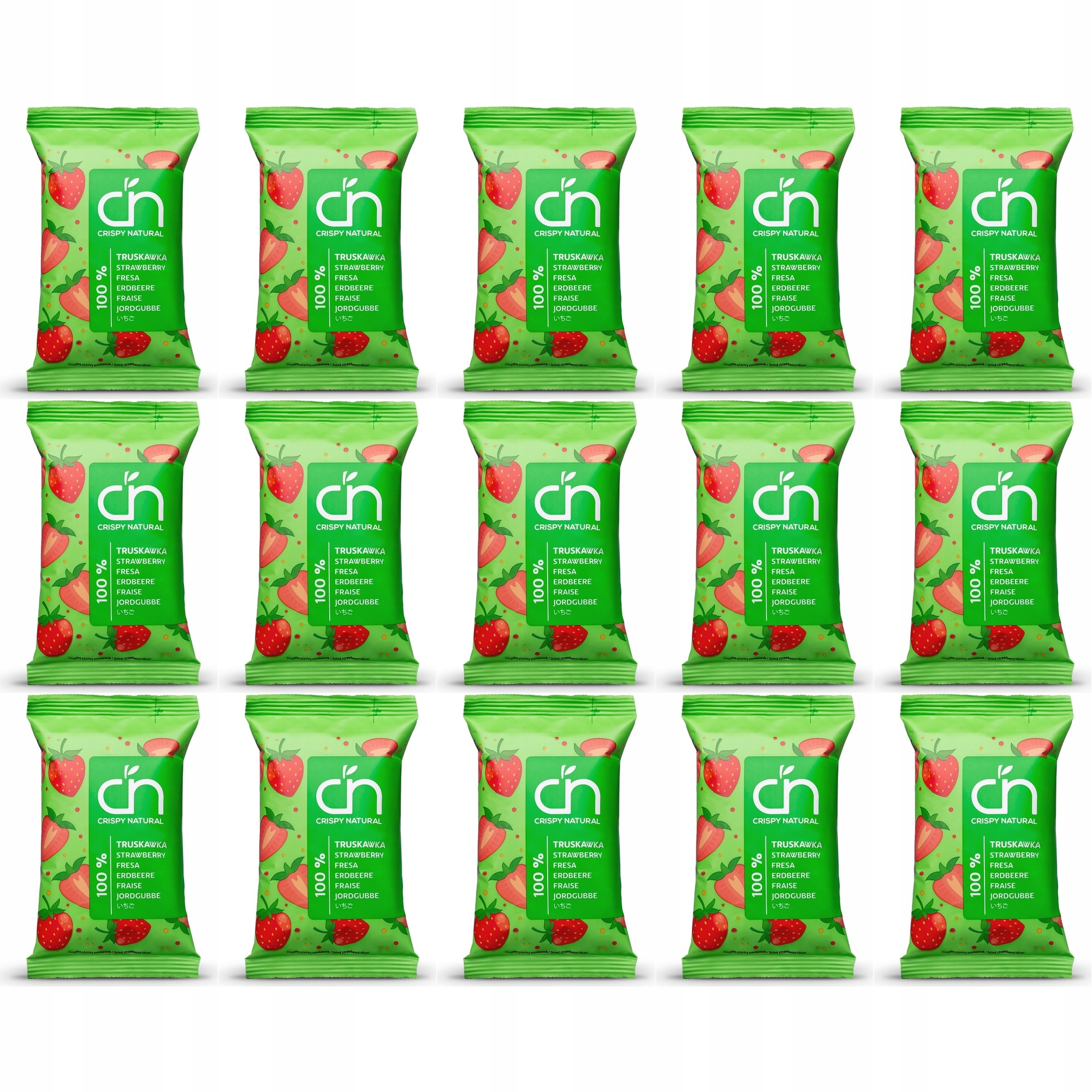 Zestaw Chipsy Truskawkowe 100% Crispy Natural 10 g 15 szt.
