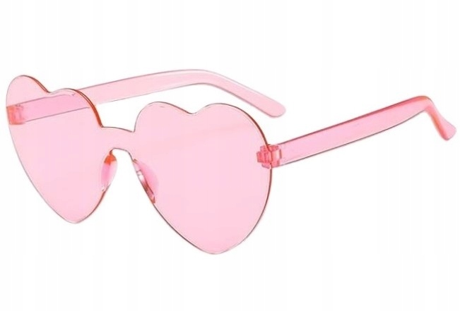 OKULARY PRZECIWSŁONECZNE DAMSKIE SERCA PRZEZROCZYSTE PANIEŃSKI RÓŻOWE
