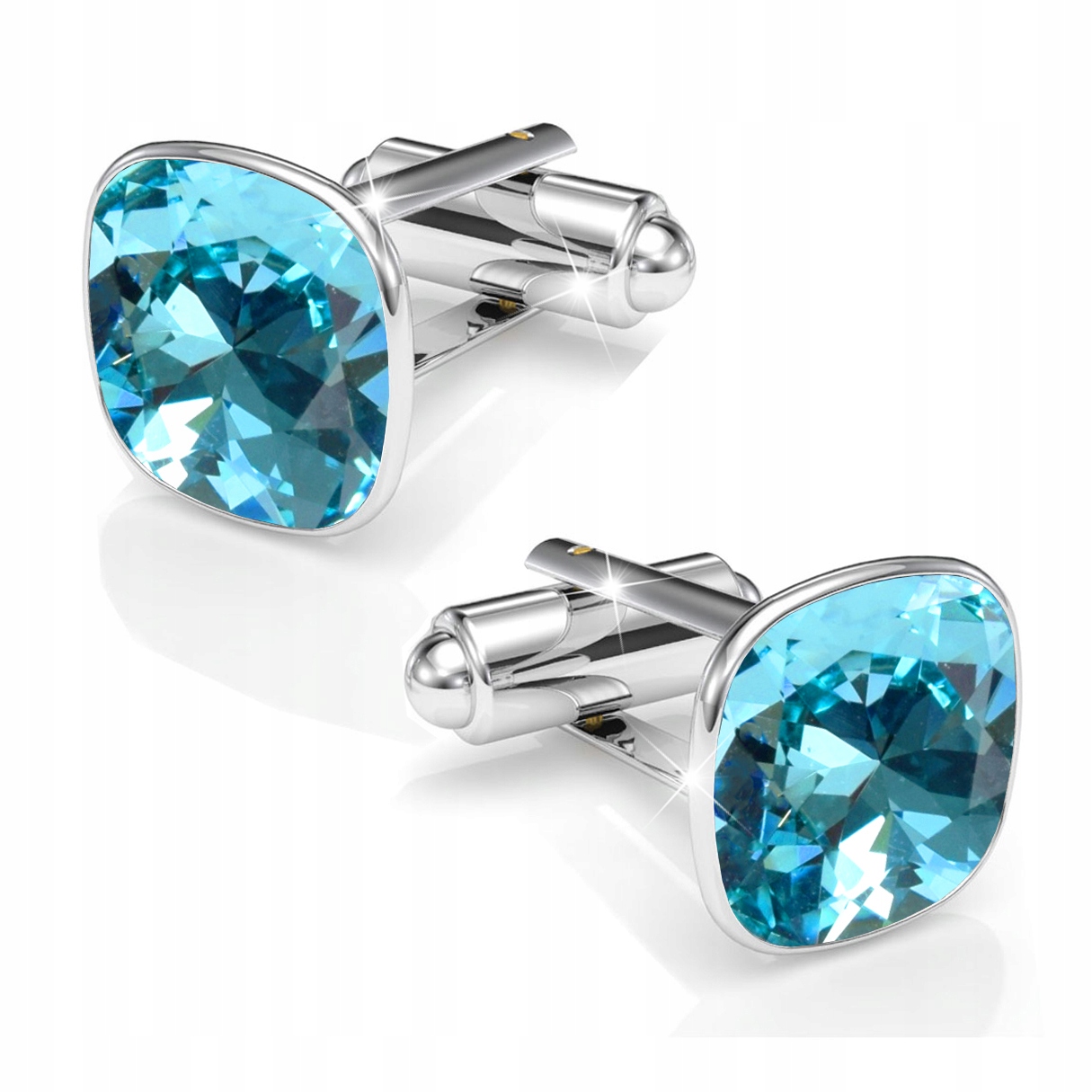 Manžetové knoflíčky Košile Stříbrné Stříbro 925 Dárek Elegantní Krystaly