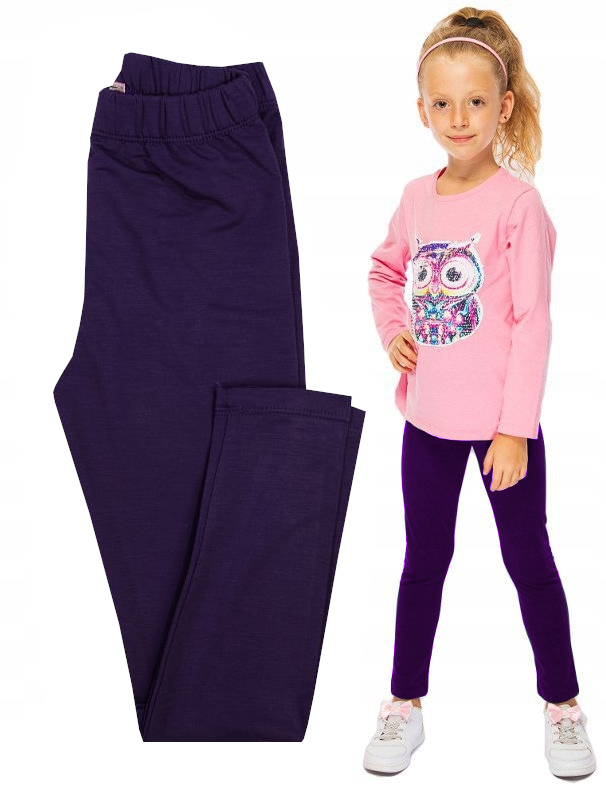 

Getry Legginsy Gładkie Bawełna śliwka 134 H005D