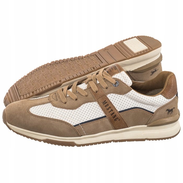 Polobotky Casual Pánské Mustang Světle hnědo/bílé 4176-303