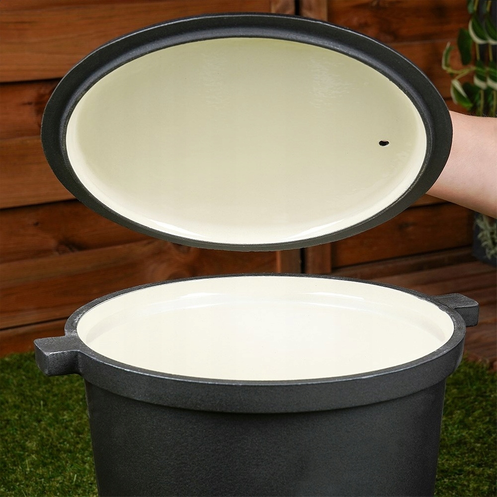 Kociołek ŻELIWNY EMALIOWANY garnek myśliwski na pieczonki ognisko 10L Pojemność 10 l