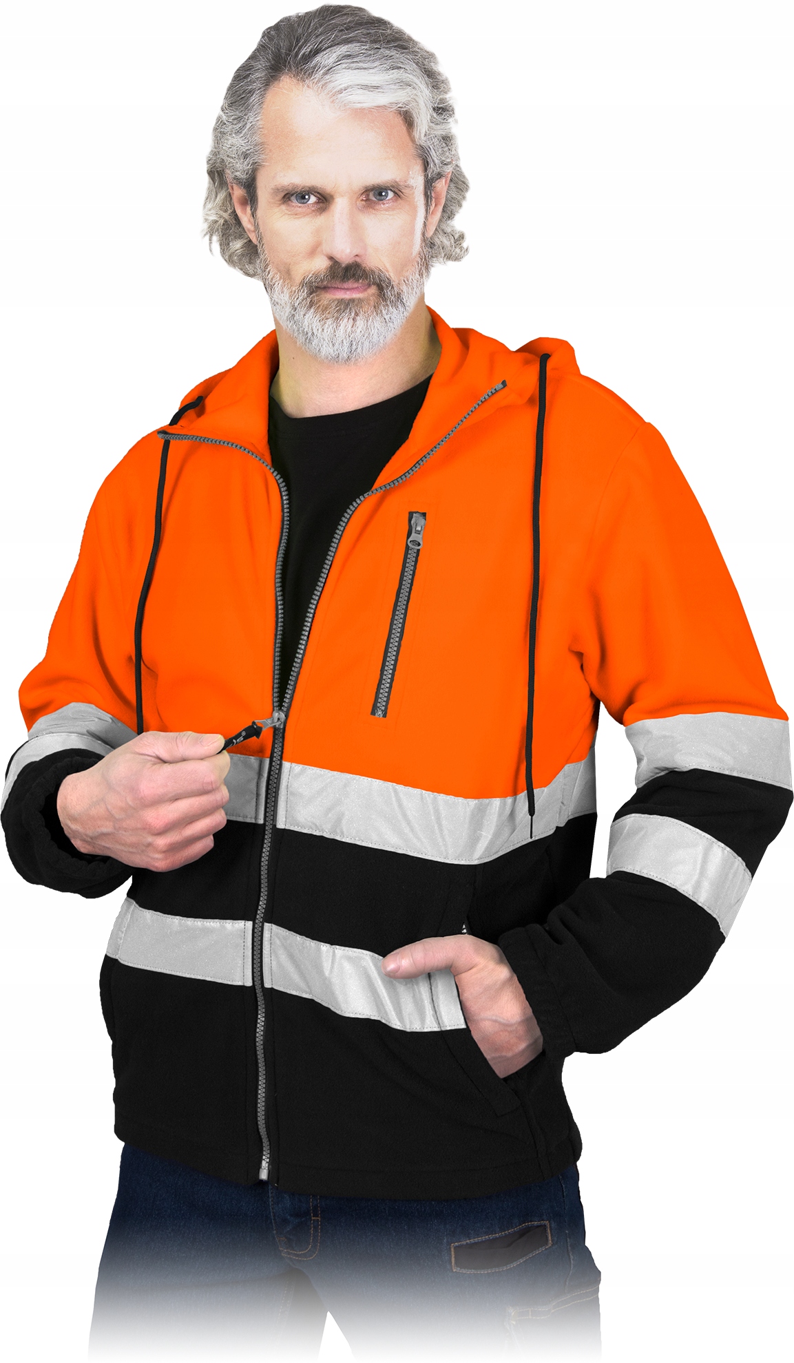 

Bluza odblaskowa z kapturem Polstrip-hd Pb r. M