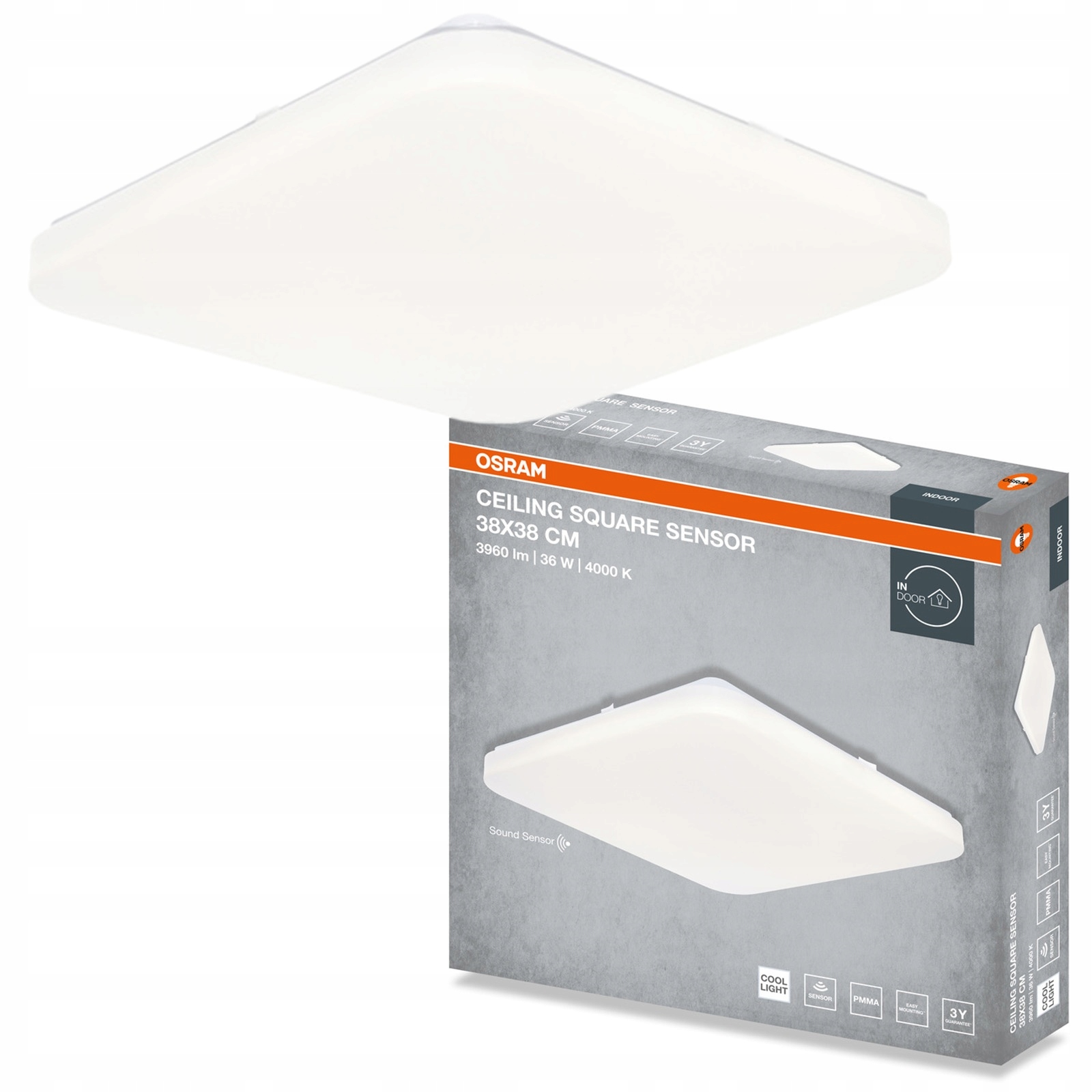 Stropní Svítidlo Led Stropní Svítidlo Nástěnné svítidlo se senzorem 36W 2880lm 4000K